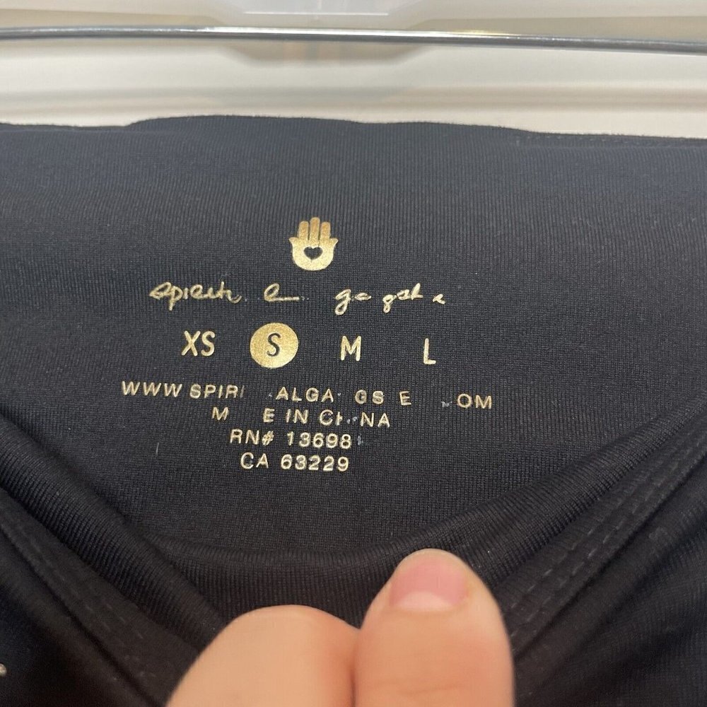 Spiritual Gangster Foil Print Black Gold Paint Splatter Essential Leggings Small - Picture 3 of 9